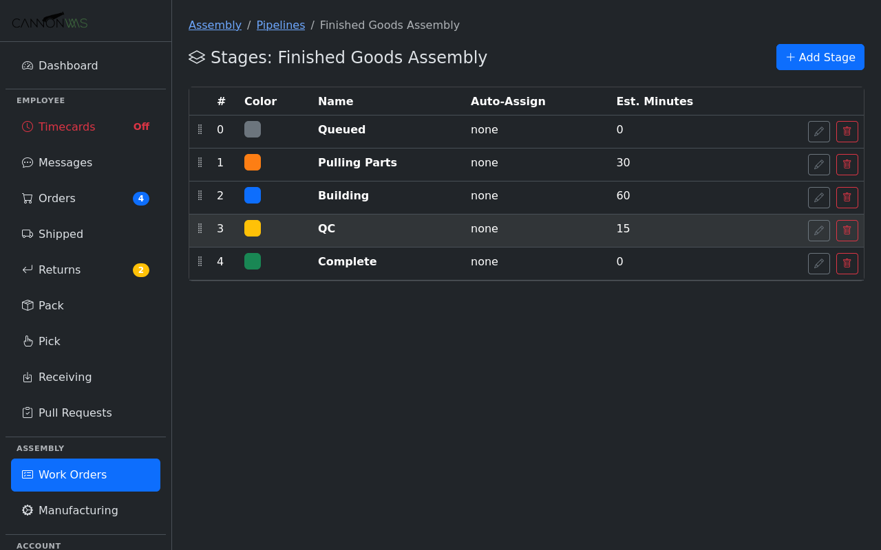 Assembly & Work Orders - CannonWMS Feature Demo